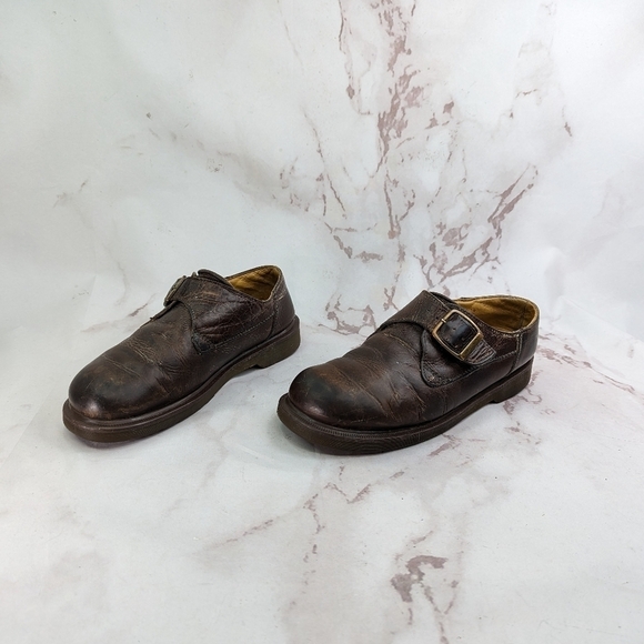 Dr. Martens Shoes - Vtg Dr Martens Shoe Womens 9.5 Leather Monk Strap Buckle Made England Oxford Y2K